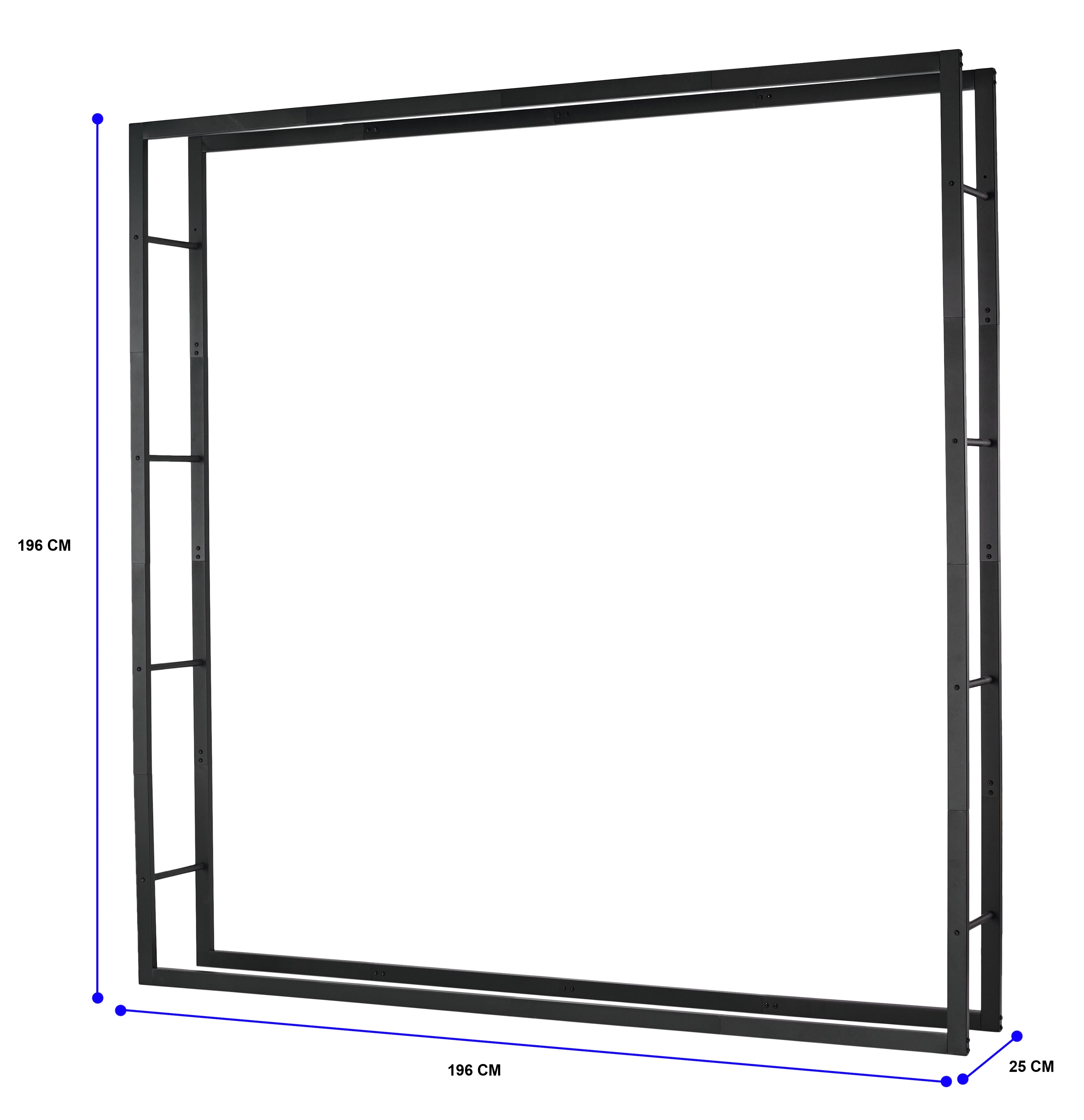 Lendo Online Brandhoutrek 196x25x196cm draagtas zwart staal