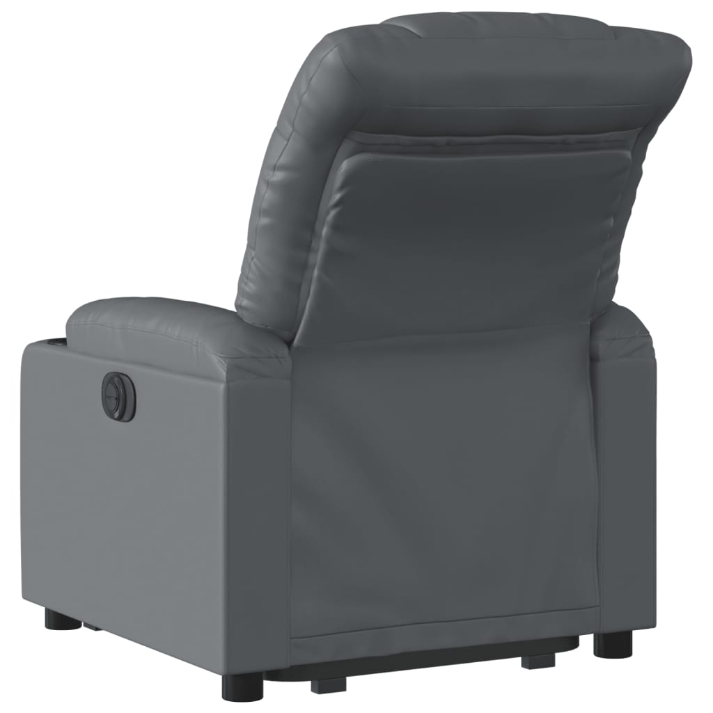 Sta-op-stoel elektrisch kunstleer grijs