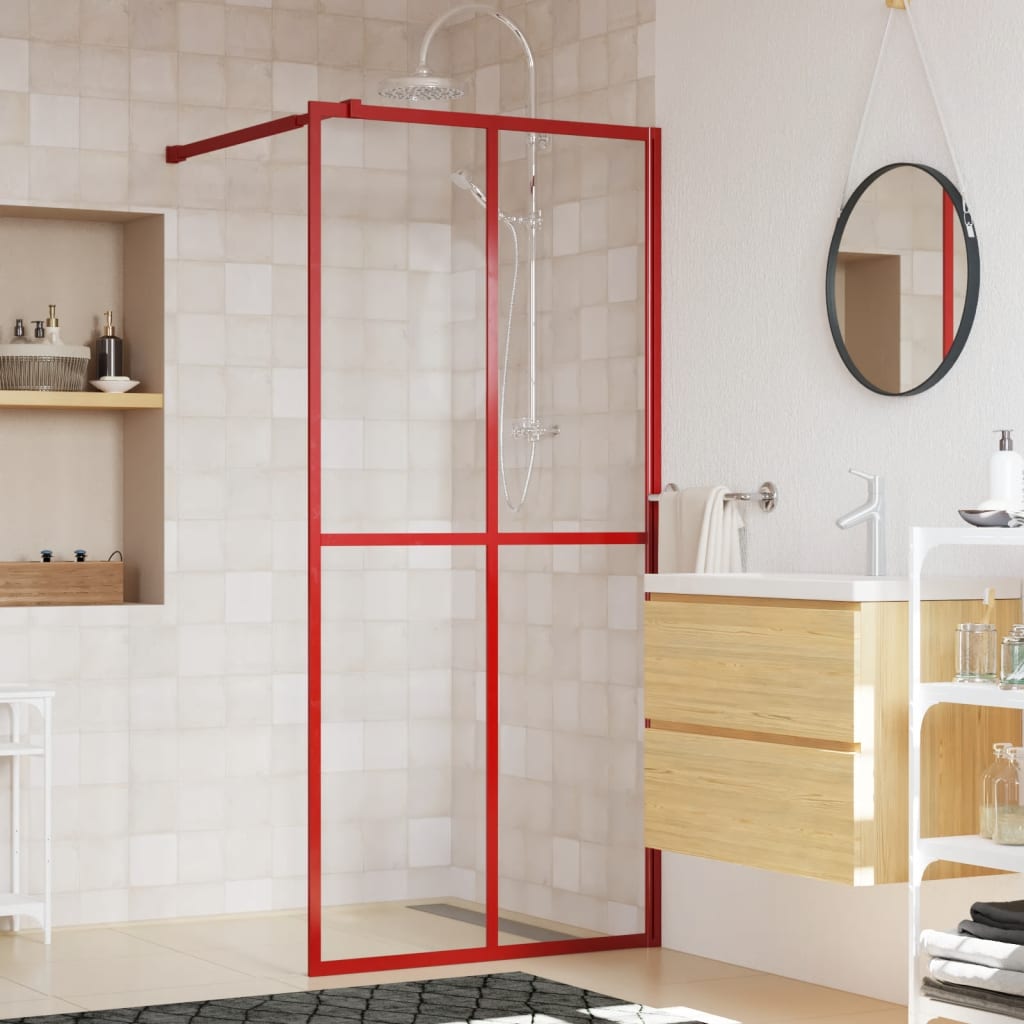 Paroi de douche à l'italienne transparente 80x195 cm verre ESG rouge