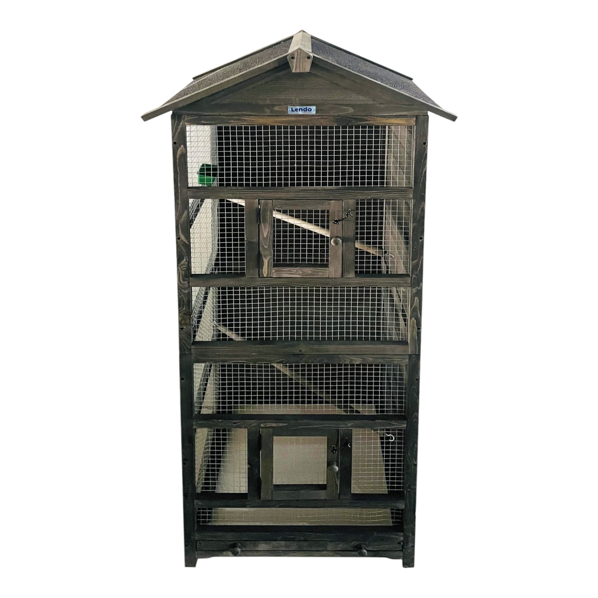 Lendo Online Volière 70x57x165 cm Grijs Vurenhout