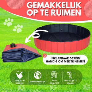 Hondenzwembad in rood 2
