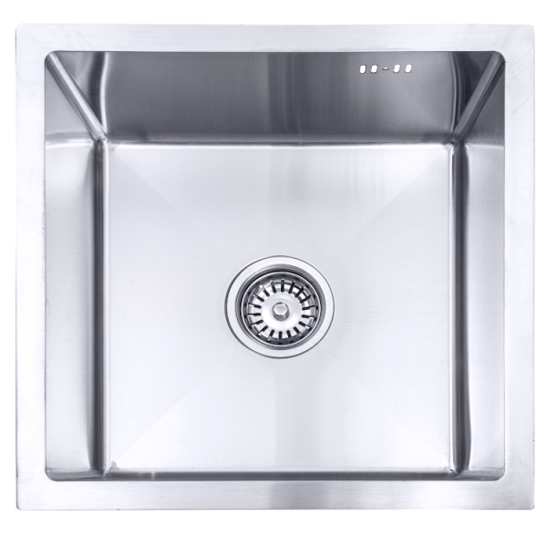 Spoelbak 44x44x20cm van Roestvrij staal bovenkant