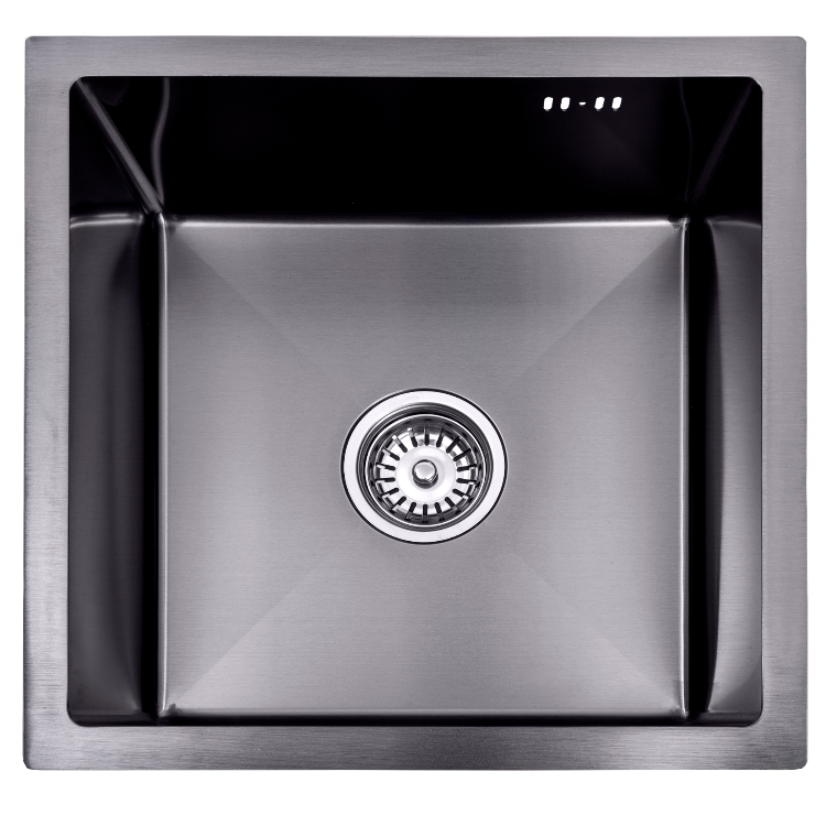 Lendo Online Spoelbak 44×44 cm Zwart RVS – Inbouw Opbouw