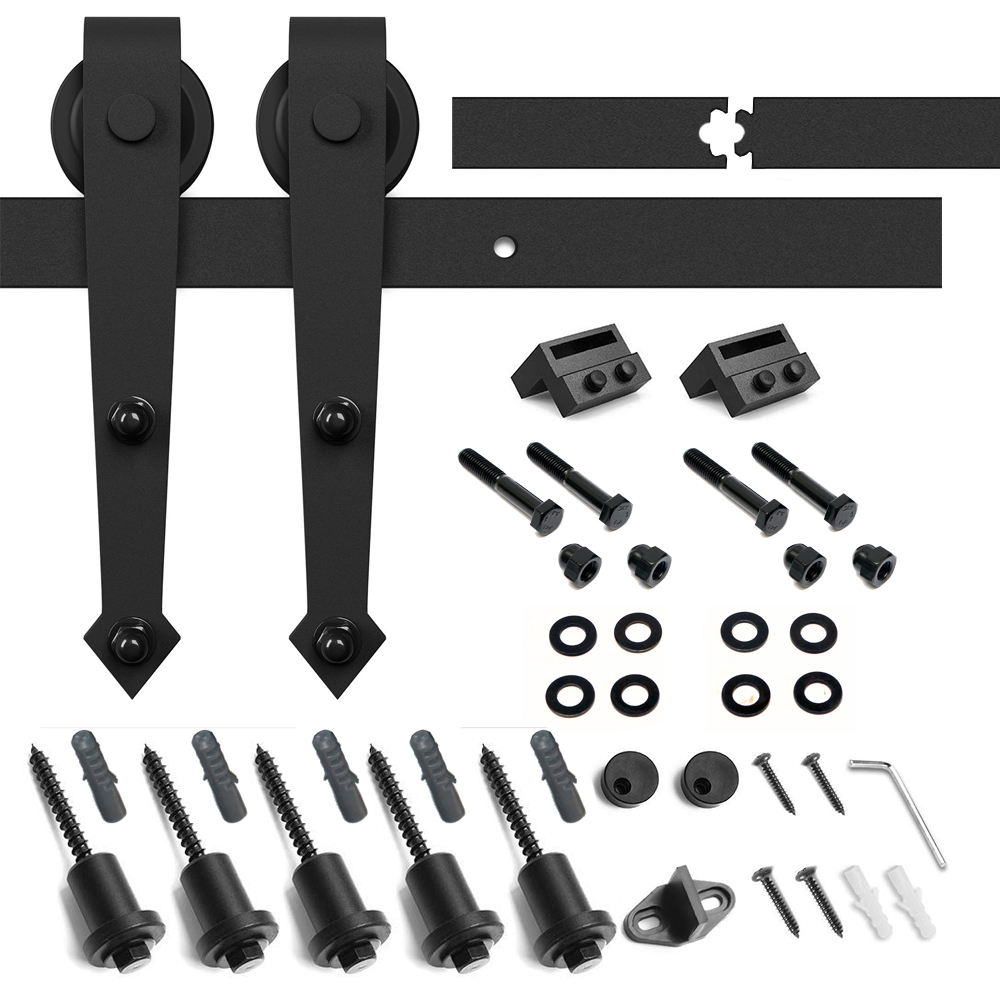 Lendo Online Schuifdeur Beslagset 200cm Zwart met Geleider