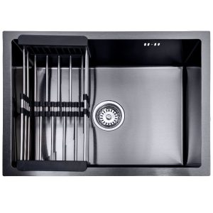 Lendo Online Spoelbak 59×44 cm Zwart RVS – Met Droogrek