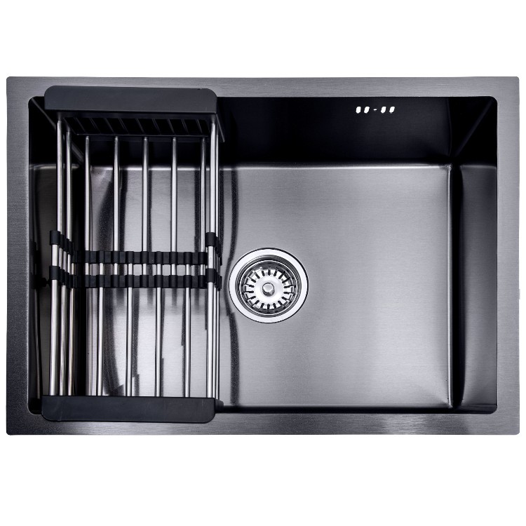 Lendo Online Spoelbak 59×44 cm Zwart RVS – Met Droogrek