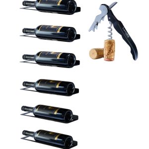 Lendo Online Wijnrek Wand 6 Flessen Zwart Staal