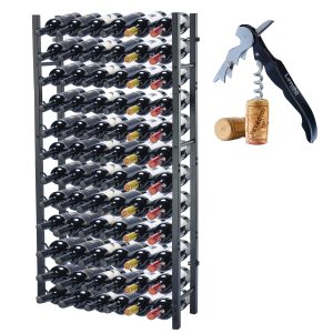 Lendo Online Wijnrek 72 Flessen Staand Zwart Staal