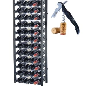 Lendo Online Wijnrek 48 Flessen Staand Zwart Staal