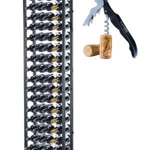 Lendo Online Wijnrek 64 Flessen Staand Zwart Staal