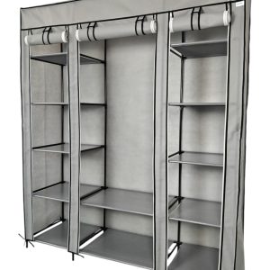Lendo Online Opvouwbare Kledingkast Grijs 145×44×170cm