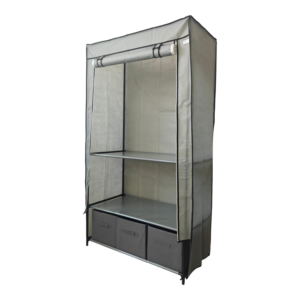 Lendo Online Opvouwbare Kledingkast 90x47x163 cm Grijs Staal