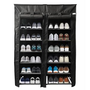 Lendo Online Schoenenkast Zwart 90x28x126 cm Staal