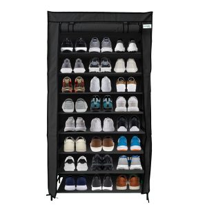 Lendo Online Schoenenkast Opvouwbaar Zwart 90×28×163 cm