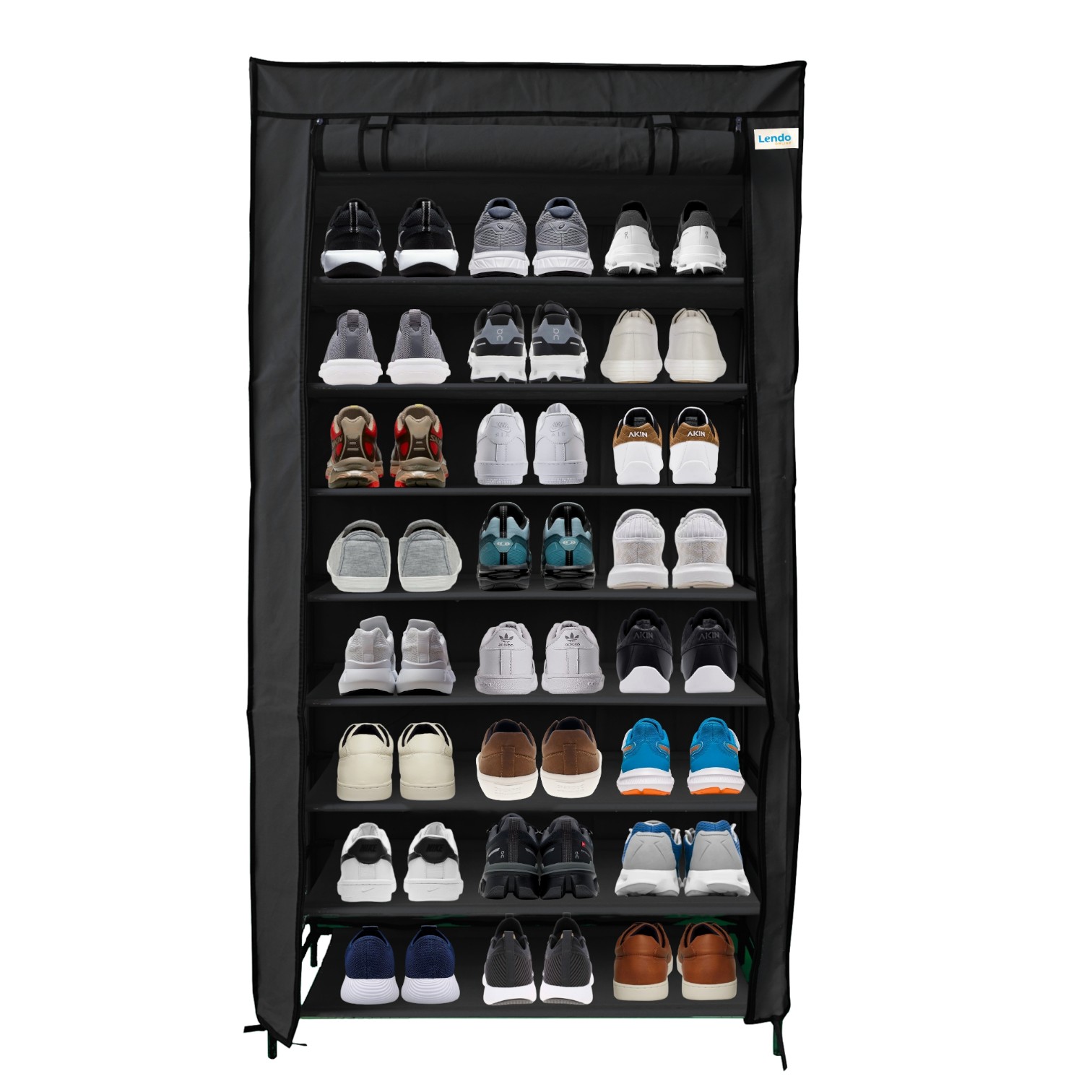 Lendo Online Schoenenkast Opvouwbaar Zwart 90×28×163 cm