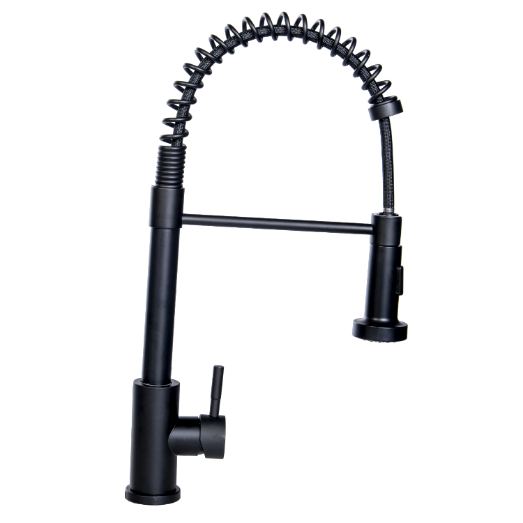 Lendo Online Keukenkraan RVS Zwart Uittrekbare Uitloop