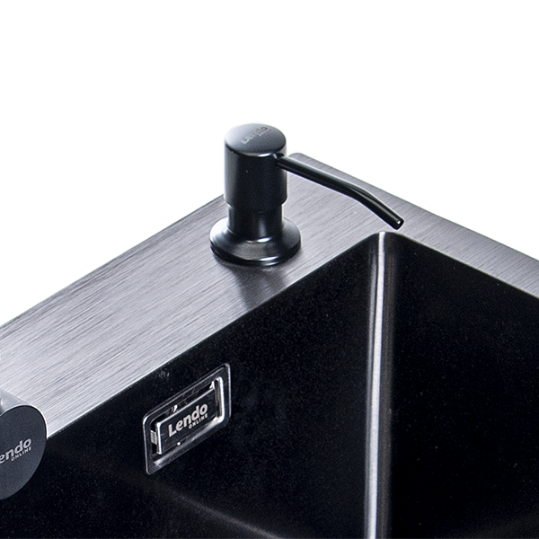 Lendo Online Zeepdispenser Spoelbak RVS Zwart 300ml