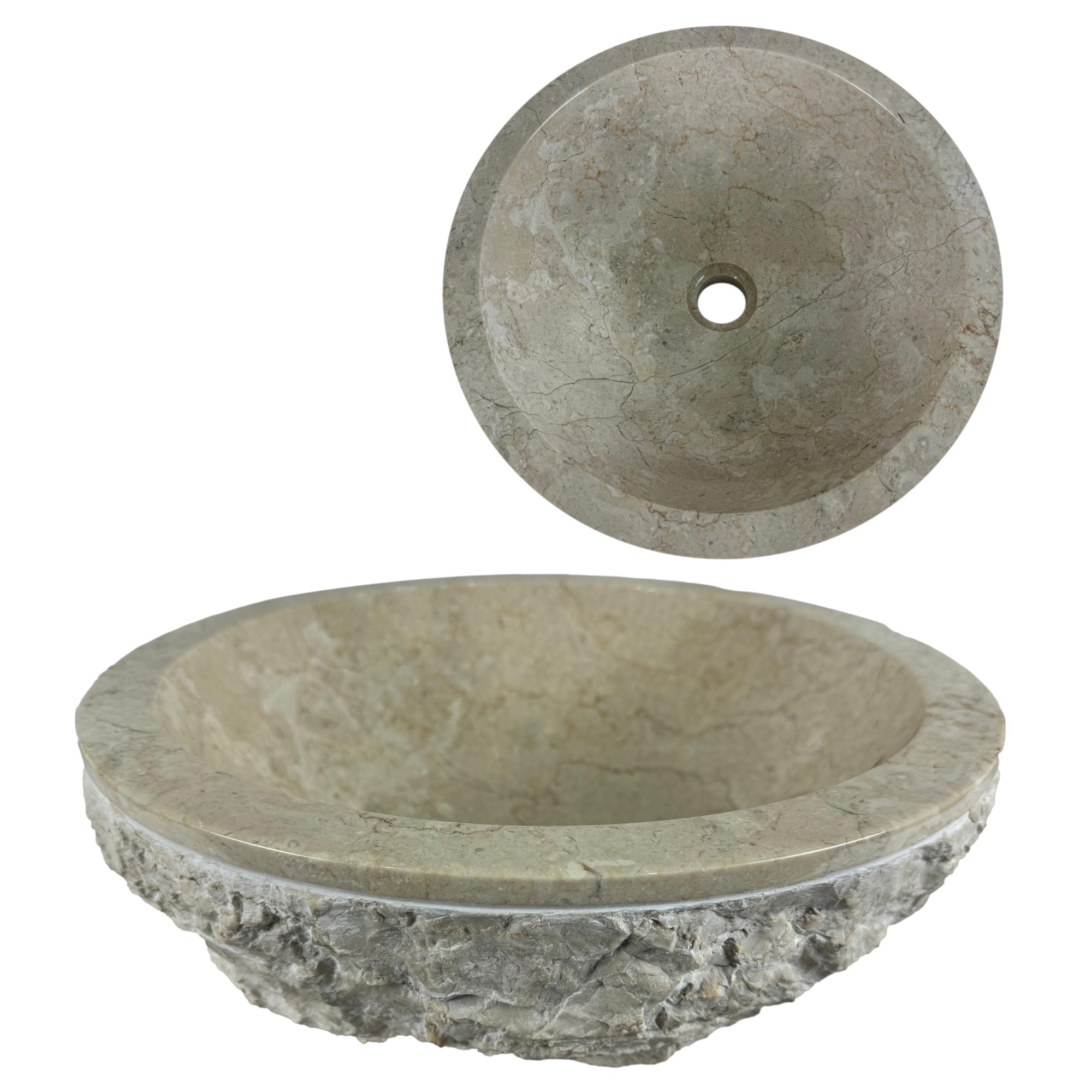 Lendo Online Waskom 40x40x15 cm Crème Marmer Rond
