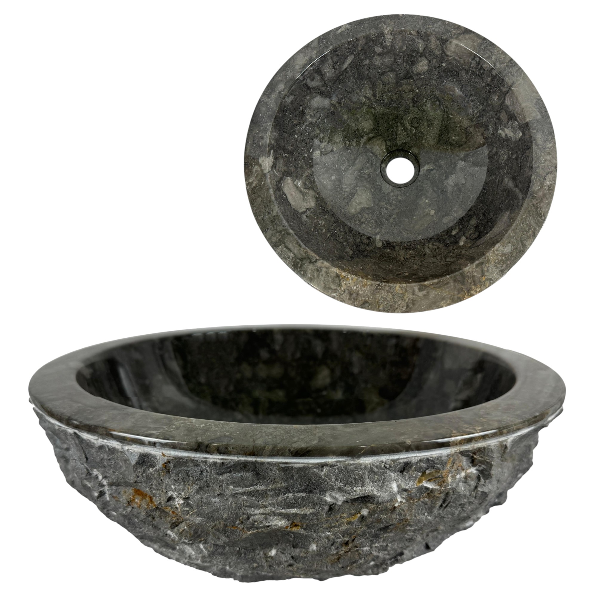 Lendo Online Waskom 40x40x15 cm Grijs Marmer Rond