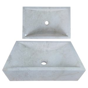 Lendo Online Waskom 45x30x12 cm Crème Marmer Rechthoek