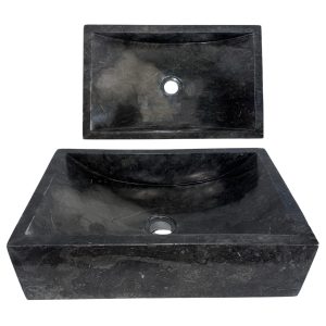 Lendo Online Bac à laver 45x30x12 cm Marbre noir Rectangle