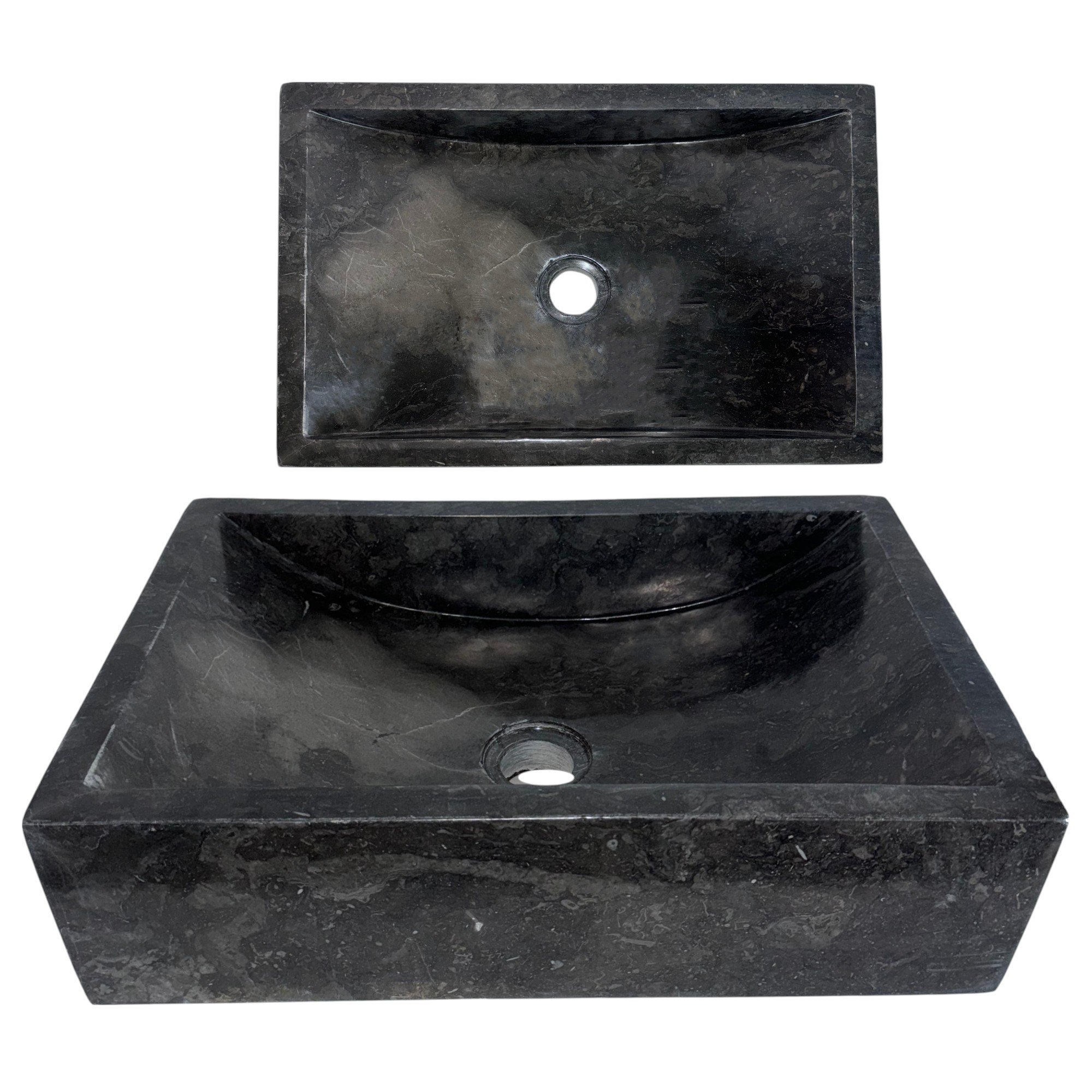 Lendo Online Bac à laver 45x30x12 cm Marbre noir Rectangle