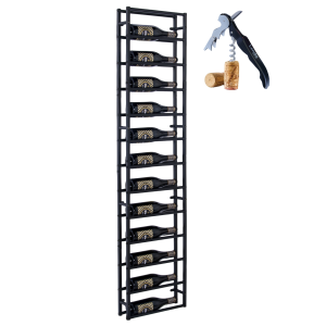 Lendo Online Wijnrek Wand Verticaal 12 Flessen Zwart Staal