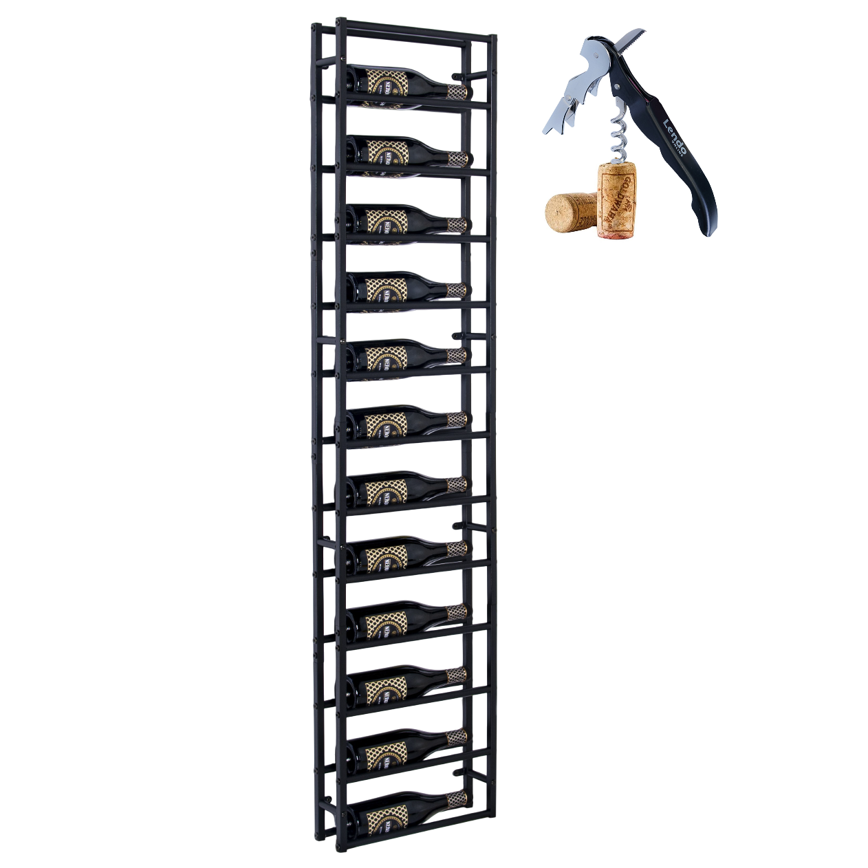Lendo Online Wijnrek Wand Verticaal 12 Flessen Zwart Staal