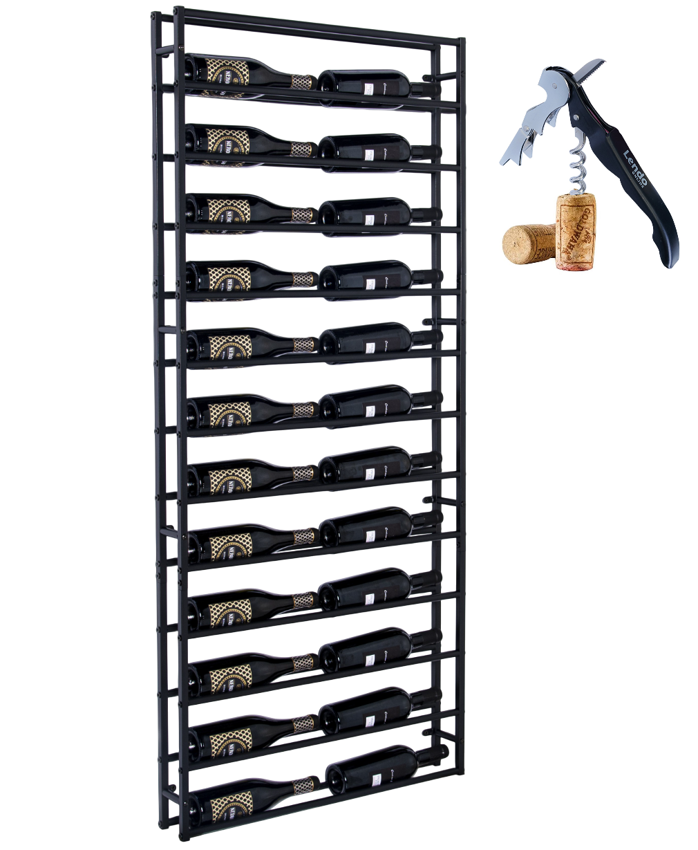 Lendo Online Wijnrek Wand Verticaal 24 Flessen Zwart Staal