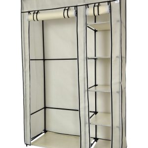 Lendo Online Opvouwbare Kledingkast 108x44x166 cm Crème Staal