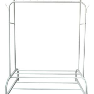 Lendo Online Kledingrek 110x55x160 cm Wit met Haken