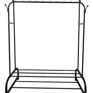 Lendo Online Kledingrek 110x55x160 cm Zwart met Haken