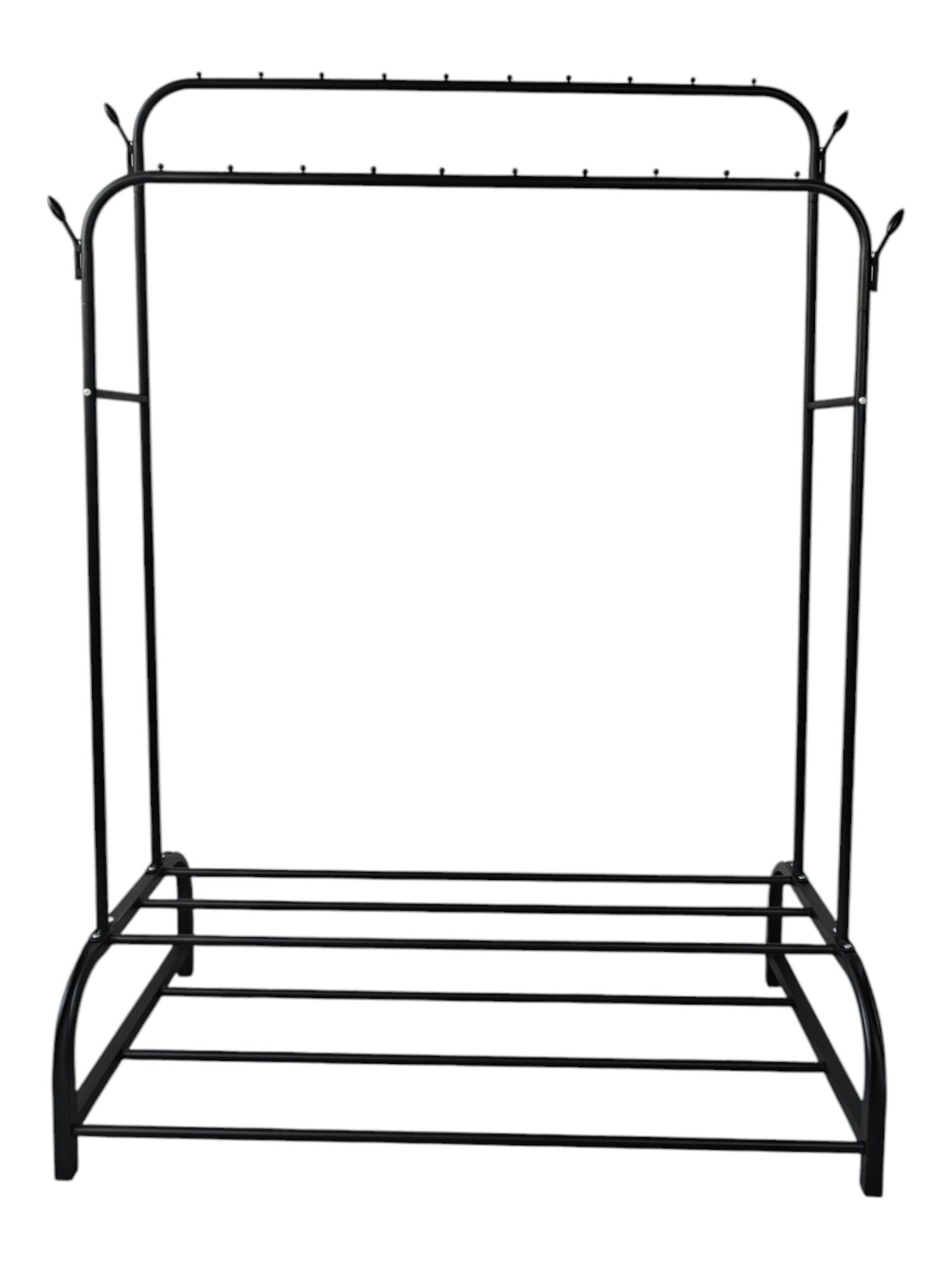 Lendo Online Kledingrek 110x55x160 cm Zwart met Haken