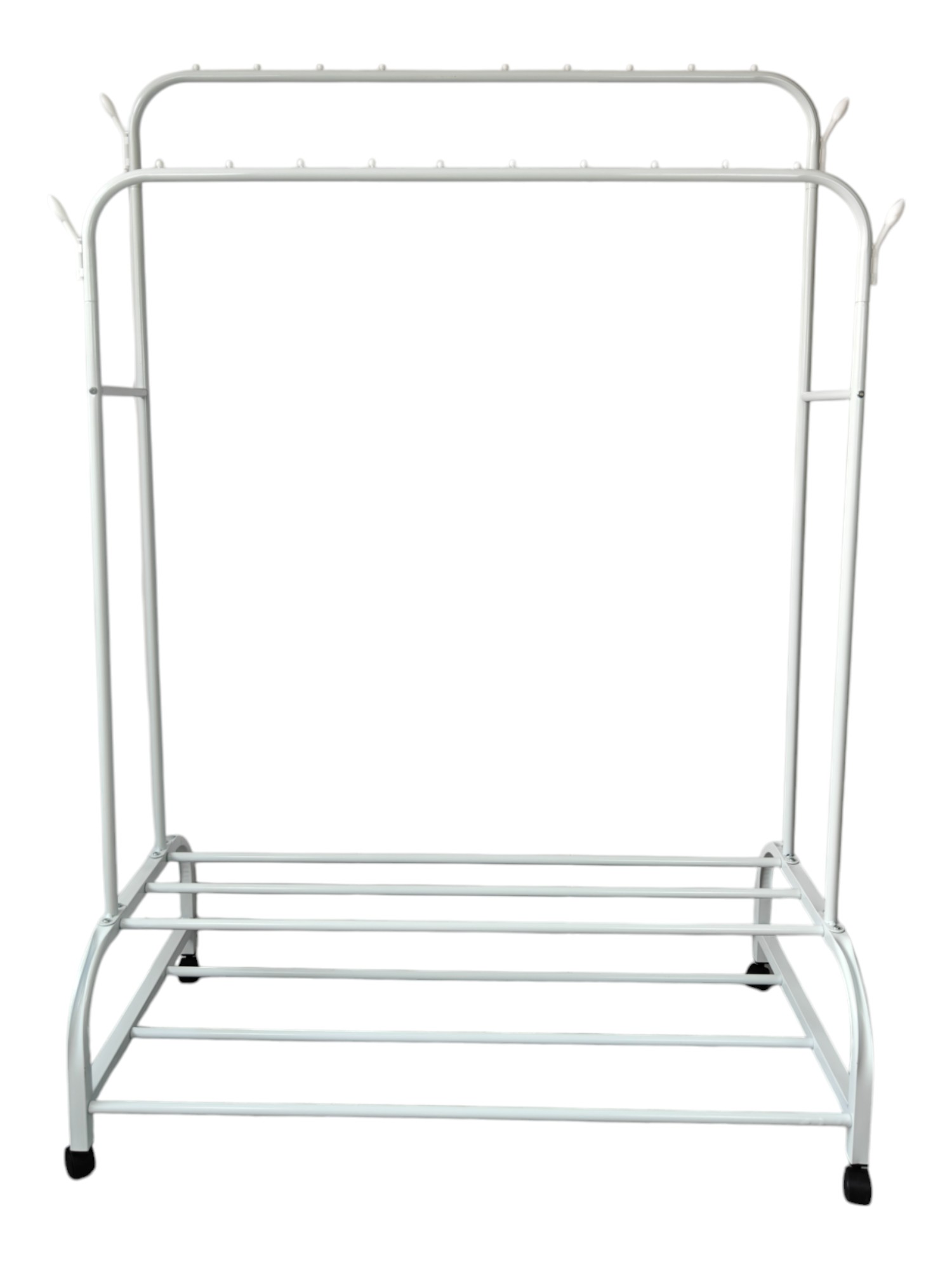 Lendo Online Kledingrek 110x55x165 cm Wit met Wieltjes