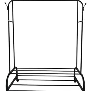 Lendo Online Kledingrek 110x55x165 cm Zwart met Wieltjes