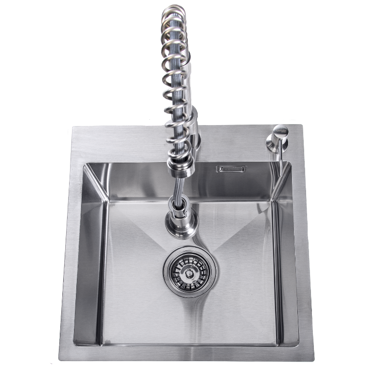 Lendo Online Spoelbak met Spuitkraan 44x44x20 cm RVS Zilver