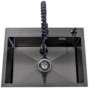 Lendo Online Spoelbak met Spuitkraan 59x44x20 cm RVS Zwart