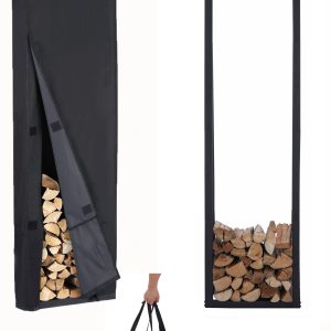 Lendo Online Brandhoutrek met Hoes 50x25x196 cm Zwart