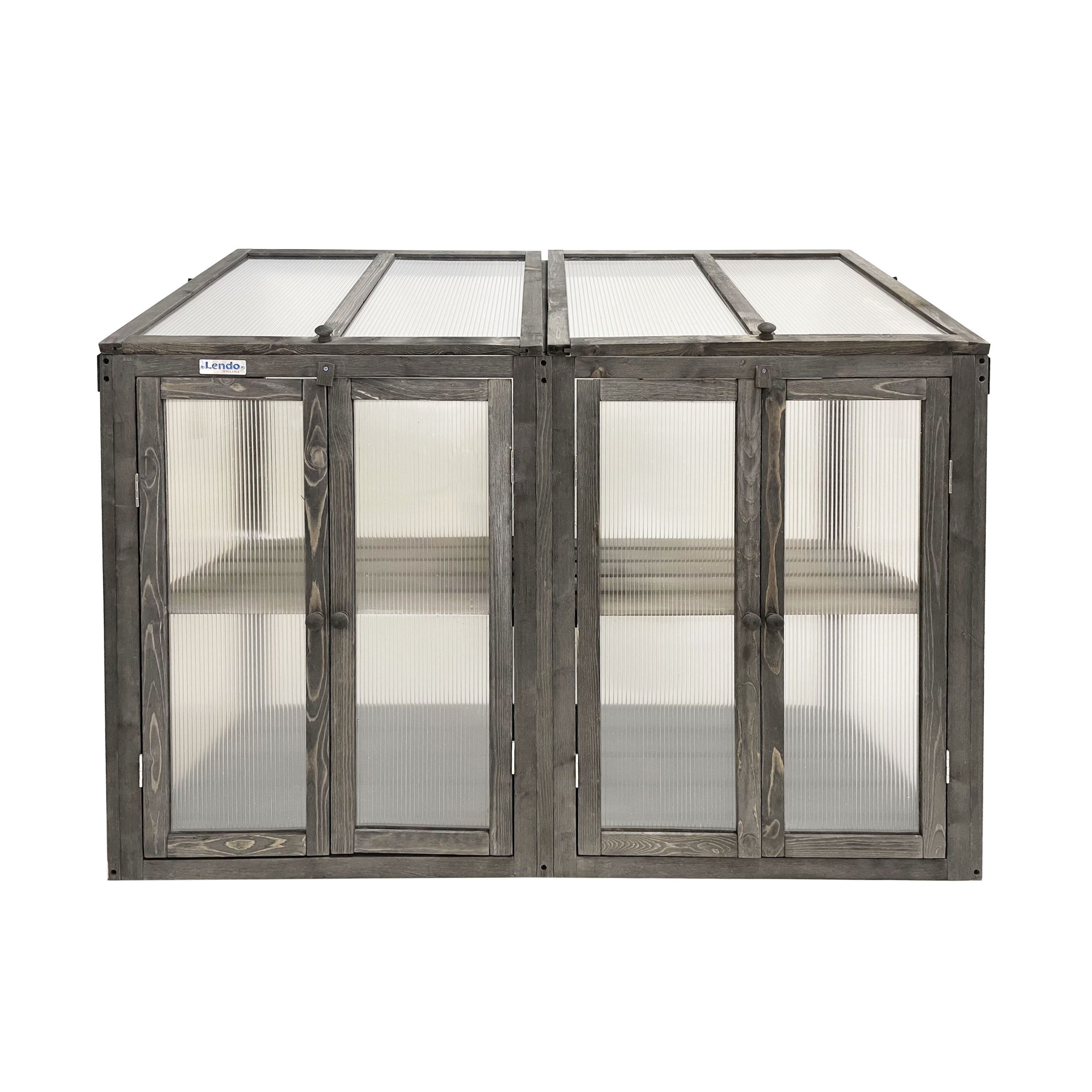 Lendo Online Kweekkas 120x49x97,5 cm Vurenhout PC Grijs