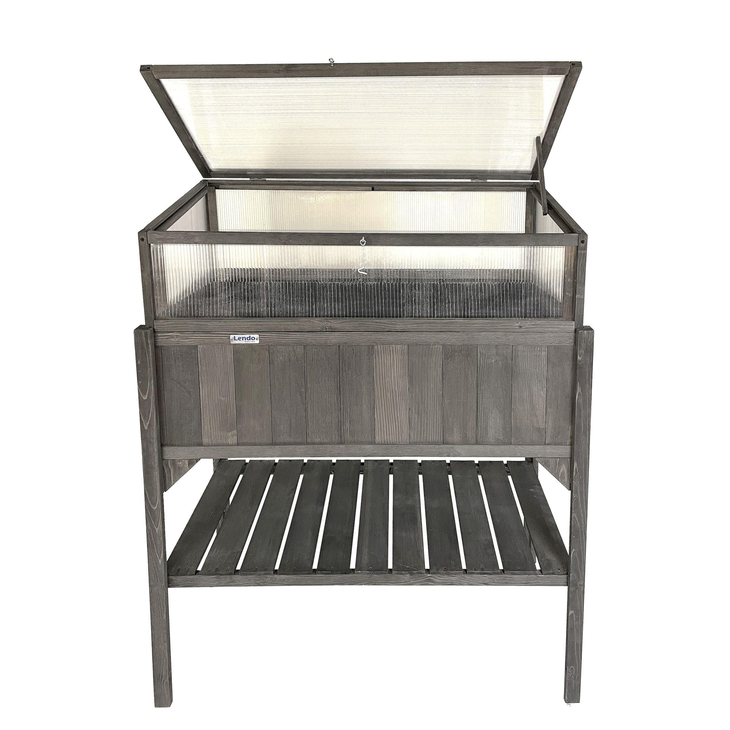 Lendo Online Plantenbak met Kweekbak 97,5x49x120 cm Grijs Hout