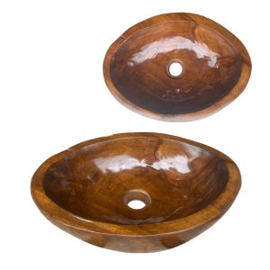 Lendo Online Waskom Ovaal 40x30x12 cm Teakhout Bruin
