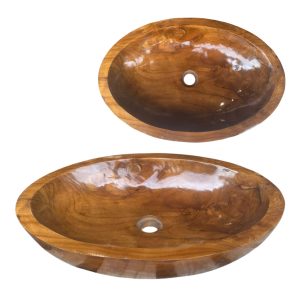 Lendo Online Waskom Ovaal 60x40x12 cm Teakhout Bruin