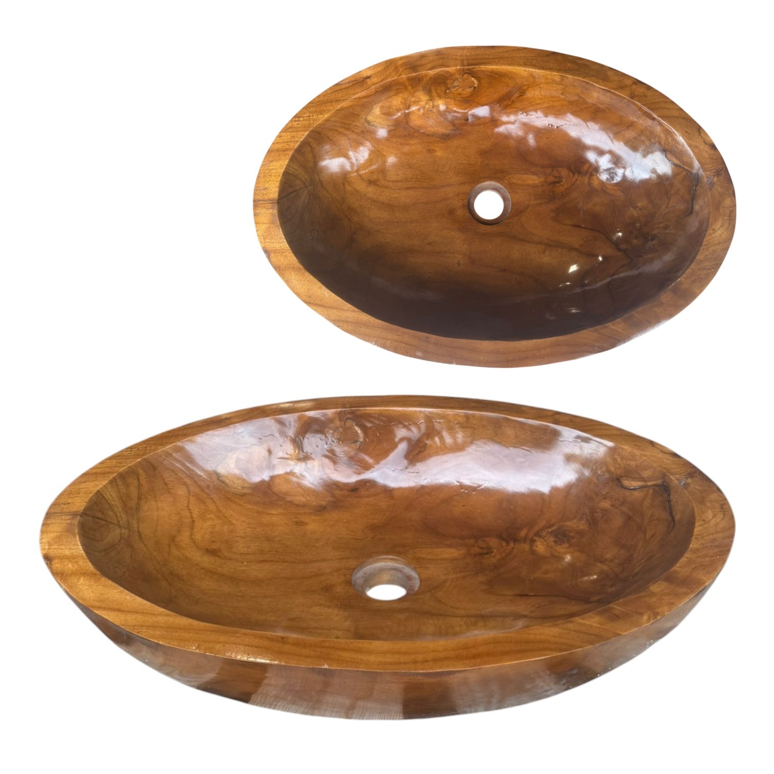 Lendo Online Waskom Ovaal 60x40x12 cm Teakhout Bruin