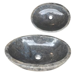 Lendo Online Waskom Marmer 40x30x12 cm Grijs Ovaal