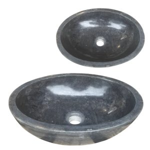 Lendo Online Waskom Marmer 40x30x12 cm Zwart Ovaal