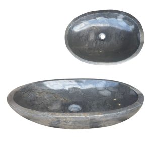Lendo Online Waskom Marmer 60x40x12 cm Grijs Ovaal