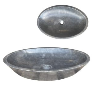 Lendo Online Waskom Marmer 60x40x12 cm Zwart Ovaal