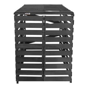 Containerberging van vurenhout in het grijs