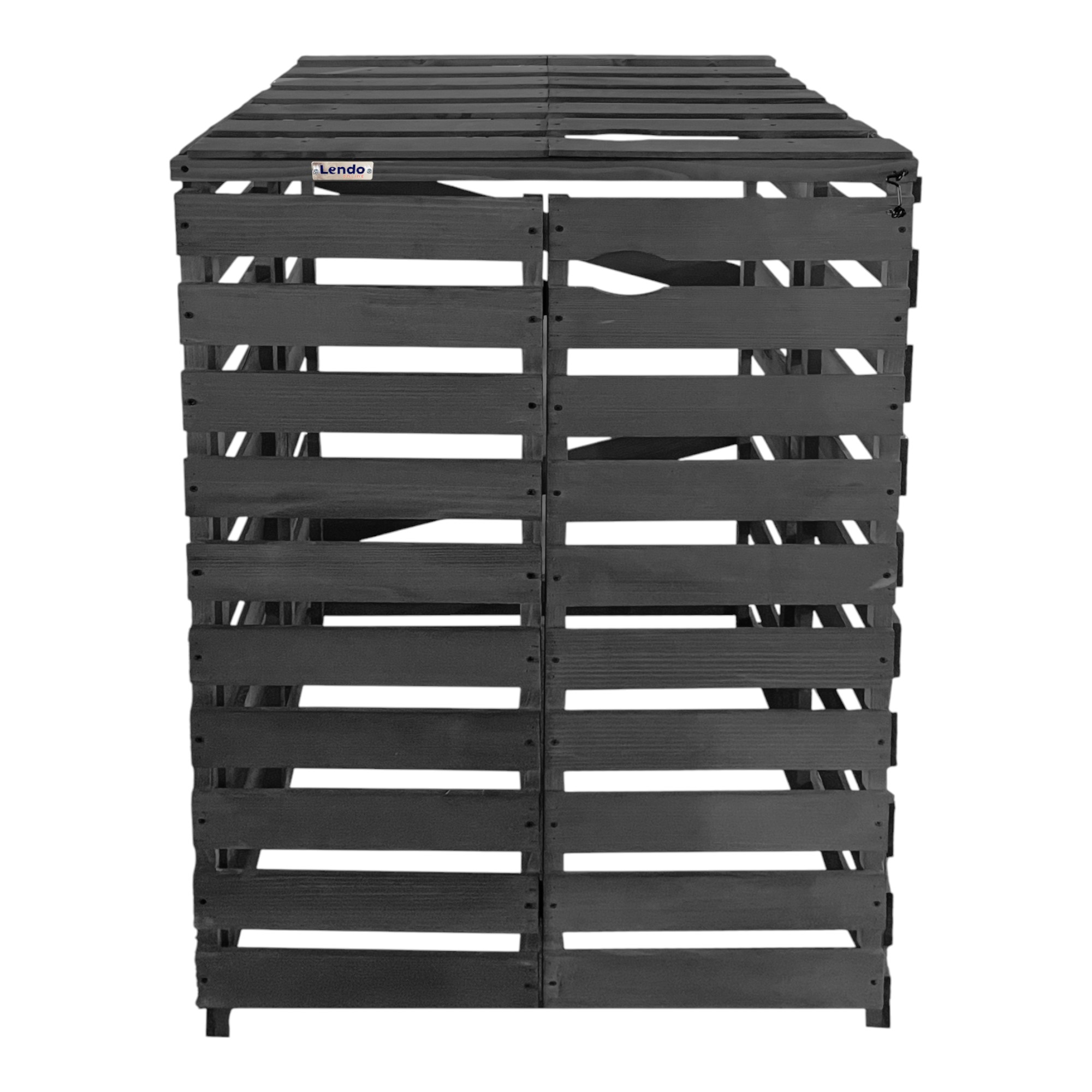 Containerberging van vurenhout in het grijs