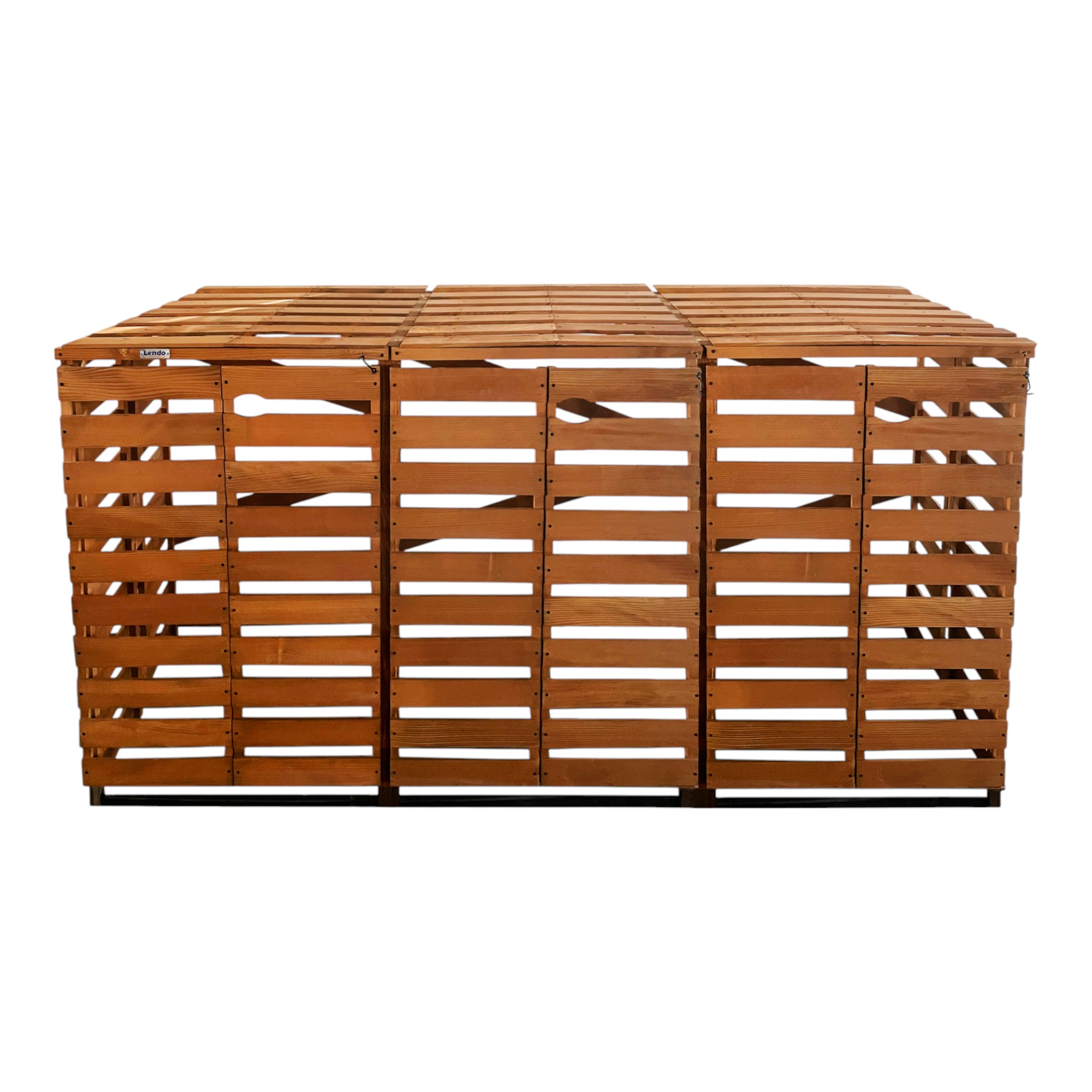 Containerberging voor 3 kliko's van vurenhout in honingbruine kleur